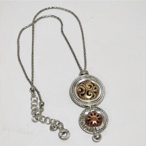 Brighton Spin Master mixed metals pendant‎ necklace